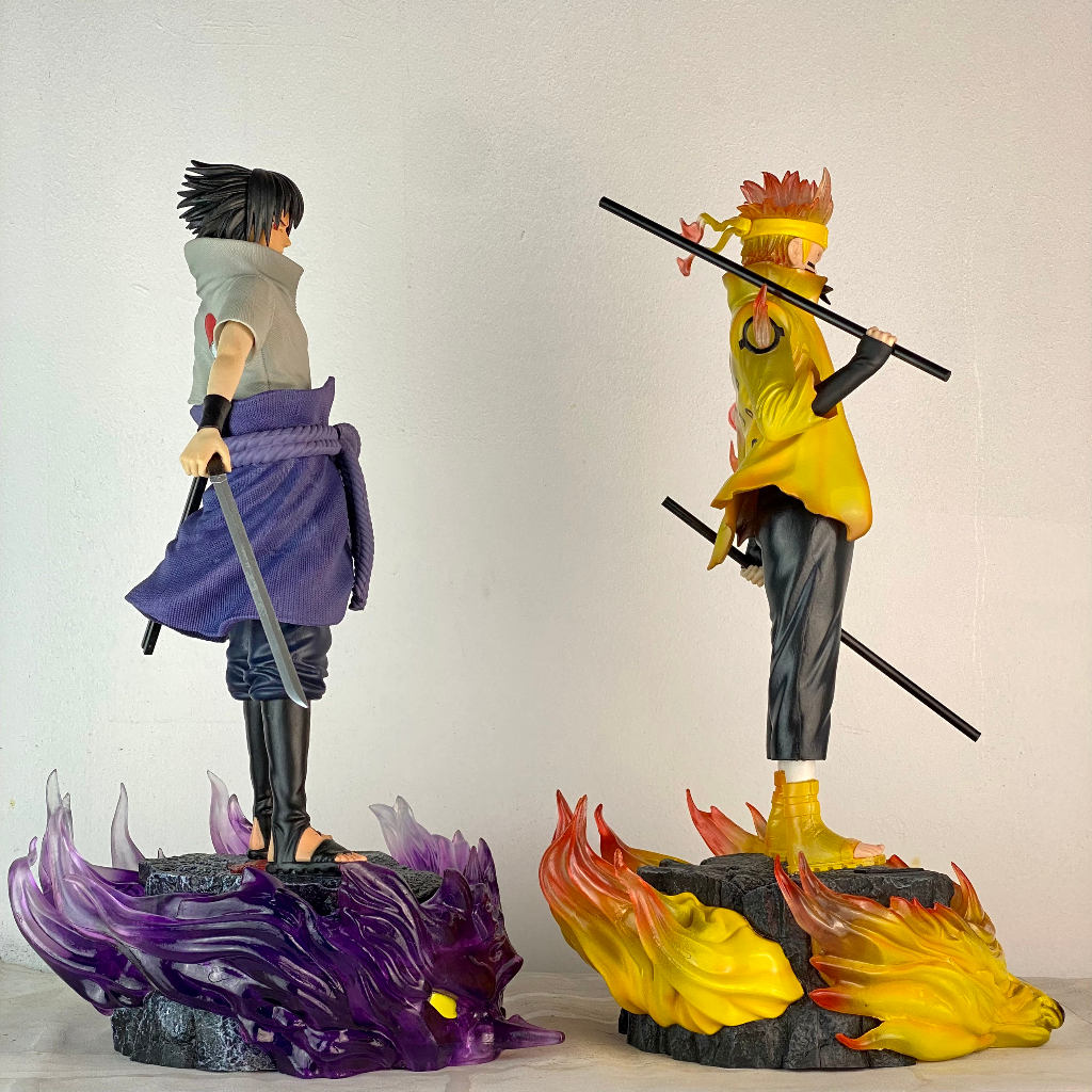 Mô hình Naruto và Sasuke dáng đứng cao 38CM - mô hình Naruto Kurama figure GK CW có LED - Sasuke susano