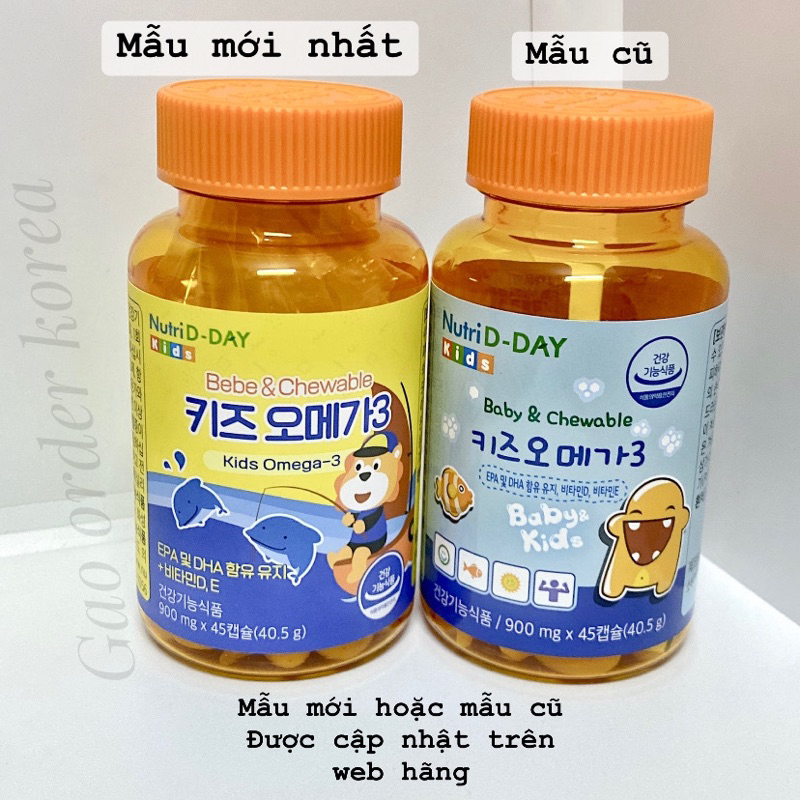 Dầu cá Omega 3 cho trẻ em - Dầu cá Omega 3 kids nutri day hộp 45viên