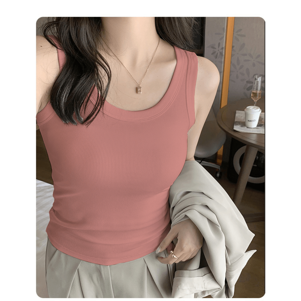 Áo ba lỗ nữ BIGSIZE❤Khuất Yến❤ áo ba lỗ basic bản to không lộ dây áo, chất borip dày dặn co giãn mềm mát | BigBuy360 - bigbuy360.vn