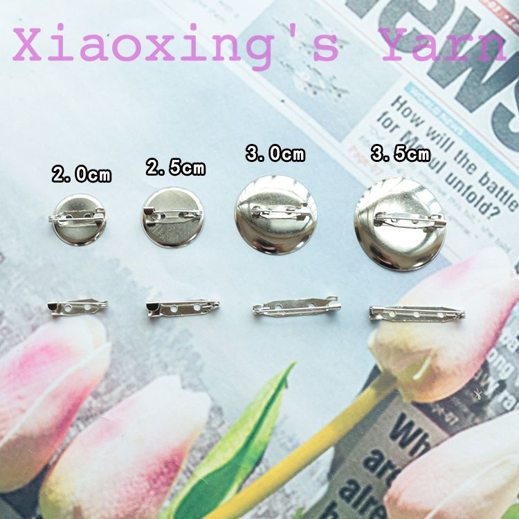 10 Ghim cài áo đế tròn hình dĩa kim loại không rỉ kèm kim băng,nhiều kích cỡ màu bạc làm thủ công handmade |Xiaoxingyarn