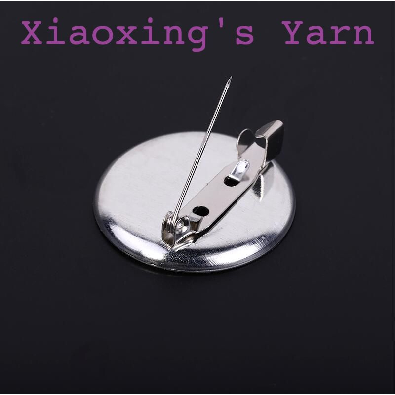 10 Ghim cài áo đế tròn hình dĩa kim loại không rỉ kèm kim băng,nhiều kích cỡ màu bạc làm thủ công handmade |Xiaoxingyarn