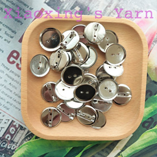 10 Ghim cài áo đế tròn hình dĩa kim loại không rỉ kèm kim băng,nhiều kích cỡ màu bạc làm thủ công handmade |Xiaoxingyarn