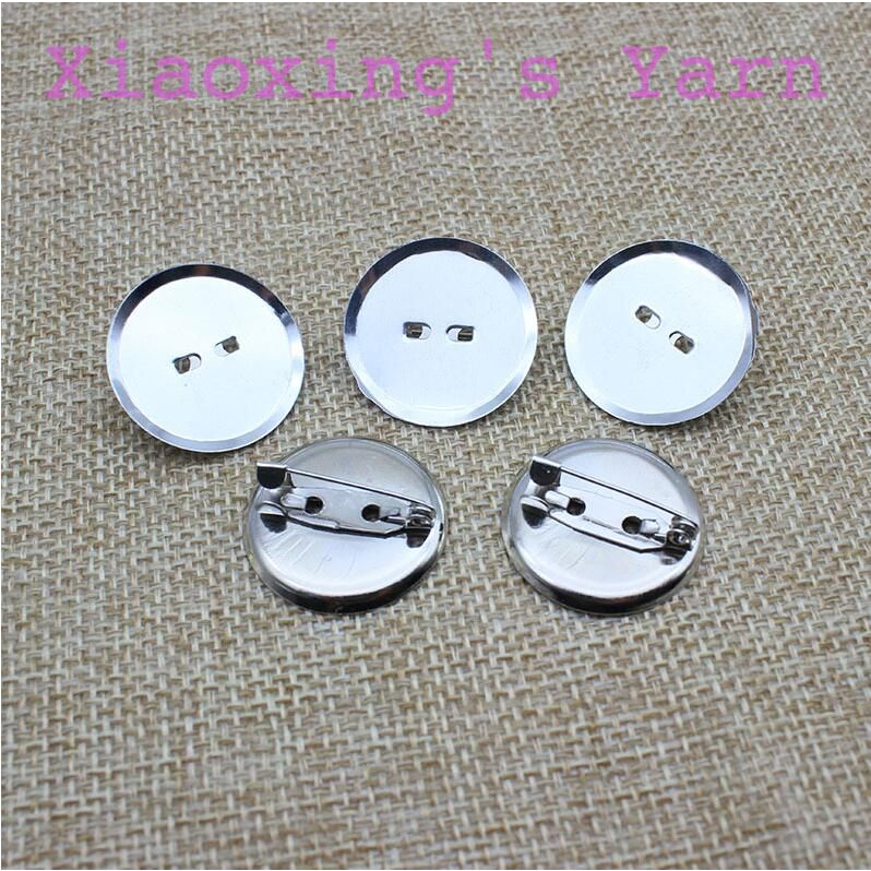 10 Ghim cài áo đế tròn hình dĩa kim loại không rỉ kèm kim băng,nhiều kích cỡ màu bạc làm thủ công handmade |Xiaoxingyarn
