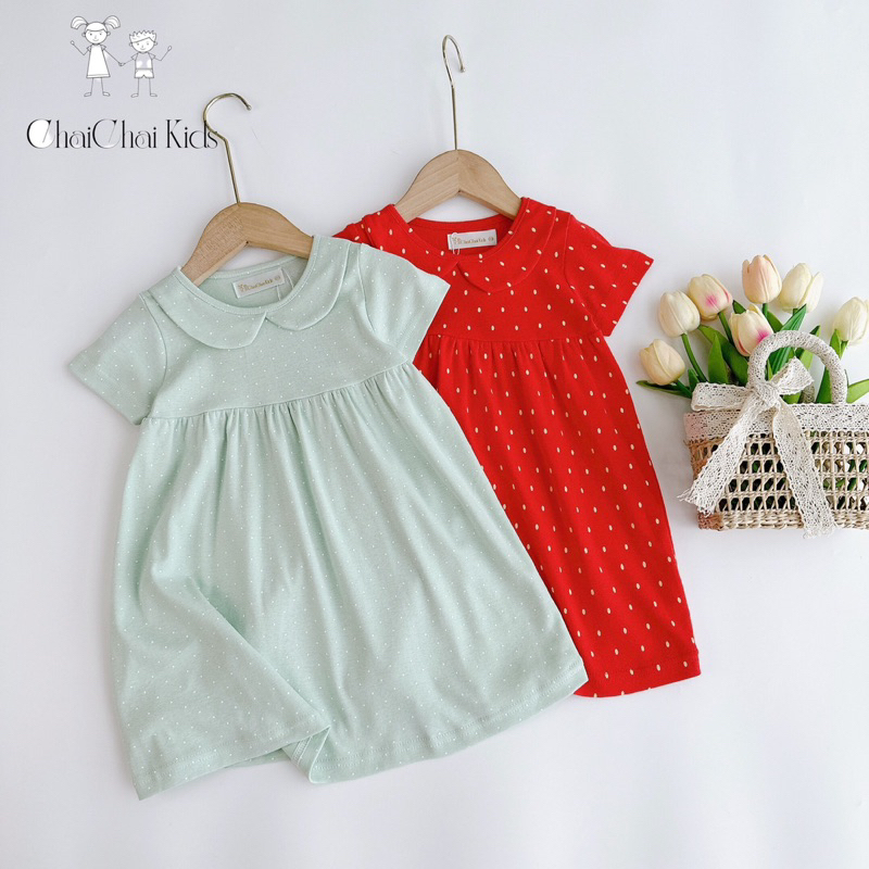 Váy thun cổ sen ChaiChai Kids xuất Nhật