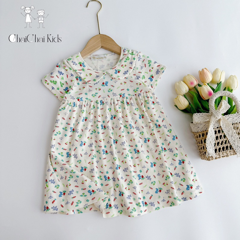 Váy thun cổ sen ChaiChai Kids xuất Nhật