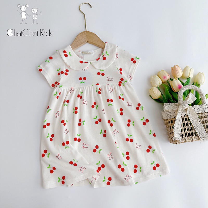 Váy thun cổ sen ChaiChai Kids xuất Nhật