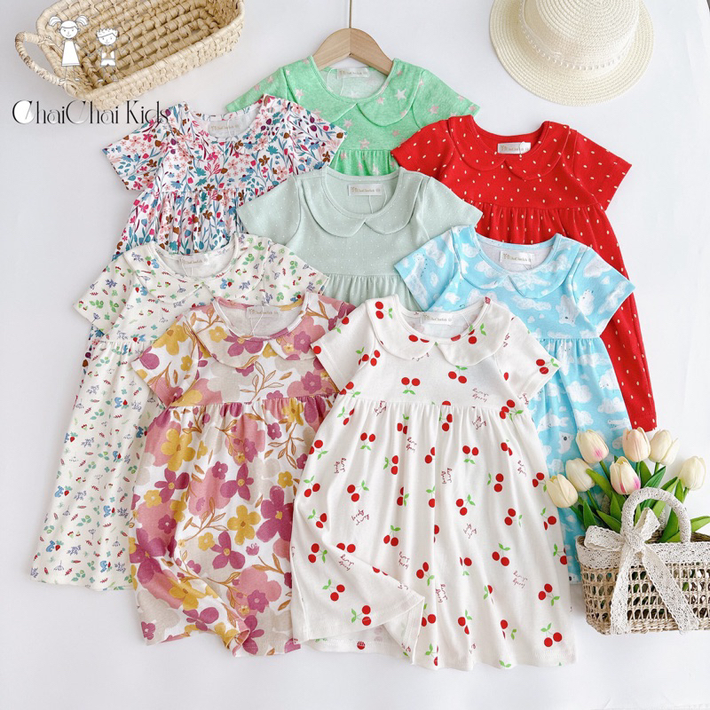 Váy thun cổ sen ChaiChai Kids xuất Nhật