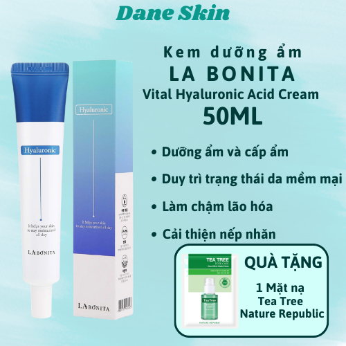 Kem dưỡng ẩm sáng da La Bonita Vital Hyaluronic Acid Cream 50ml - dùng được cho da sau peel và da treatment