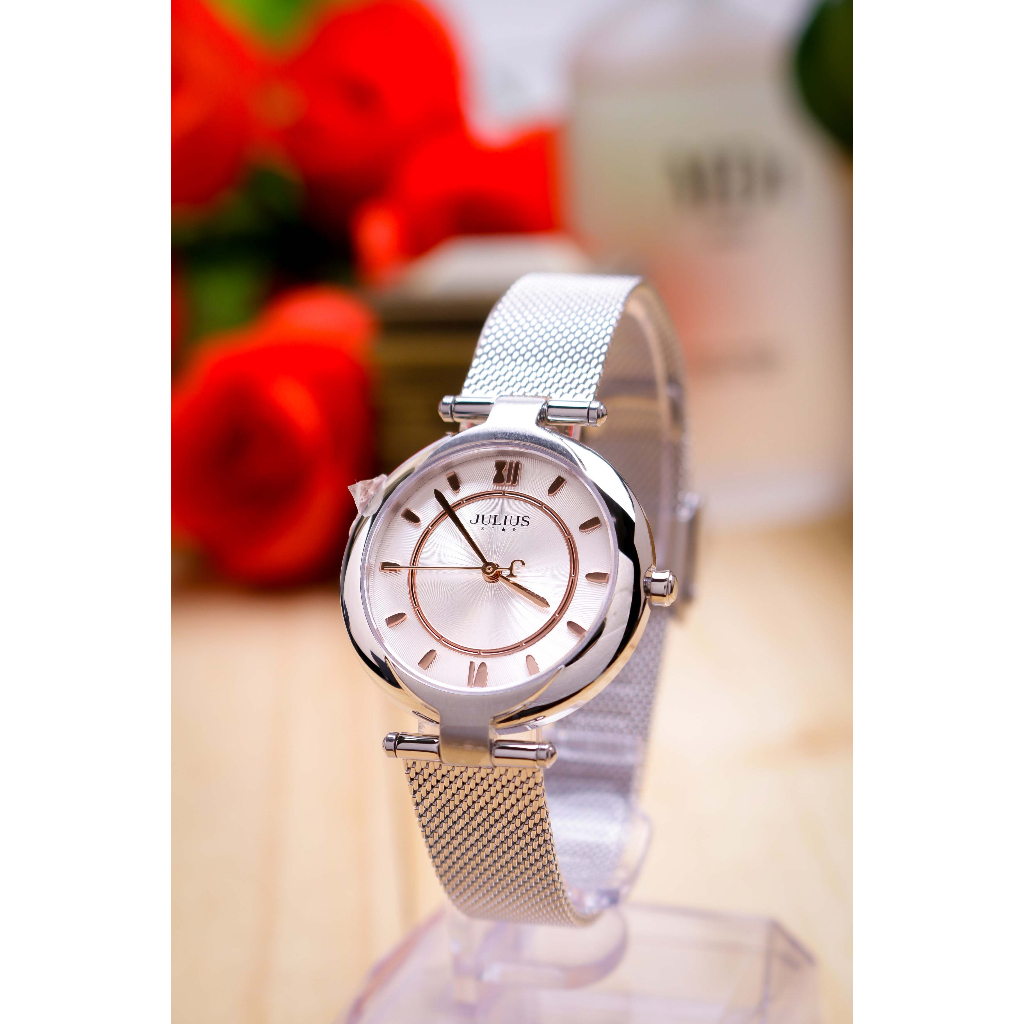 Đồng Hồ Nữ JS-028A Kính Sapphire Julius Star Hàn Quốc (Bạc)