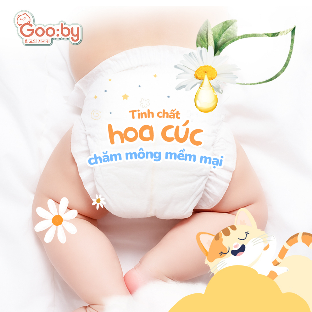 Tã/bỉm quần Gooby mềm mại, an toàn, siêu thấm hút size M/L/XL/XXL/XXXL cho bé từ 6kg