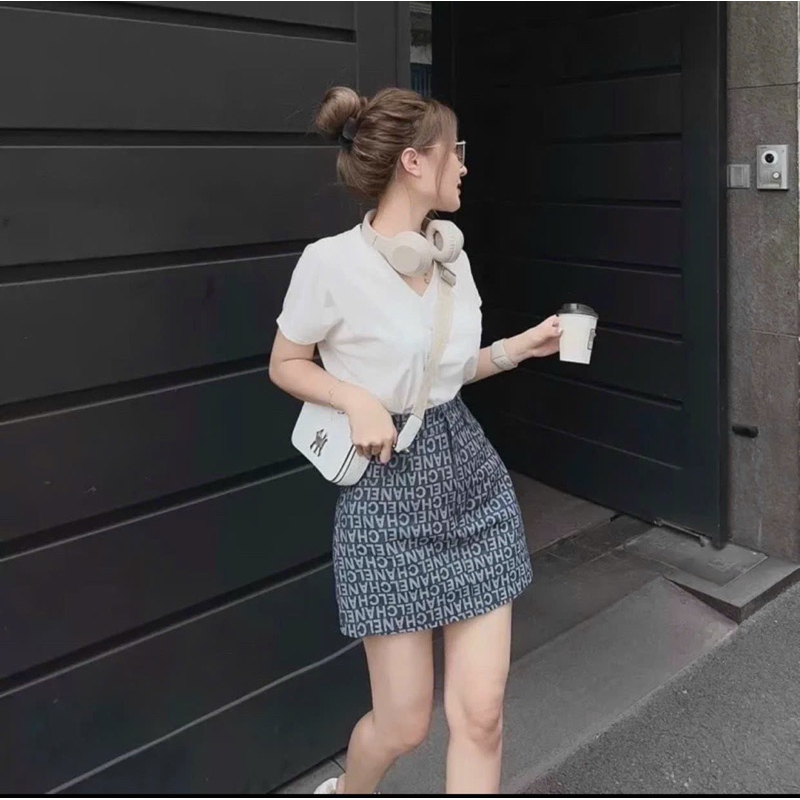 💋 SET ÁO THUN KÈM CHÂN VÁY JEAN 💋 BIGSIZE RIN HEO 60-90kg