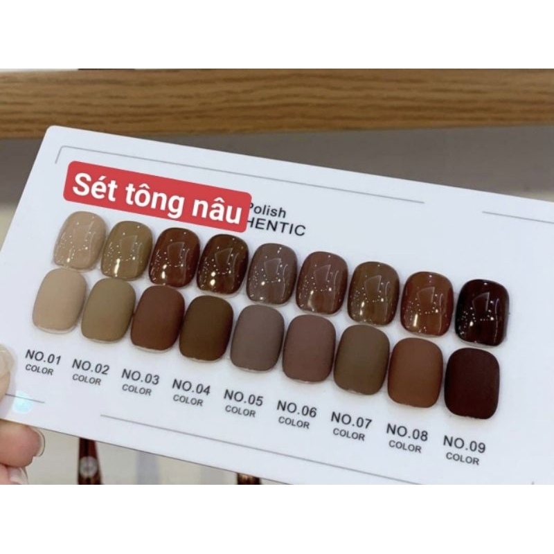 Sét tông nâu 9 chai tặng bảng màu chai 15ml