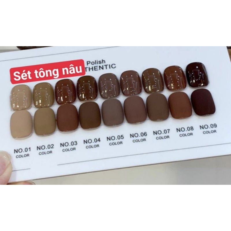 Sét tông nâu 9 chai tặng bảng màu chai 15ml
