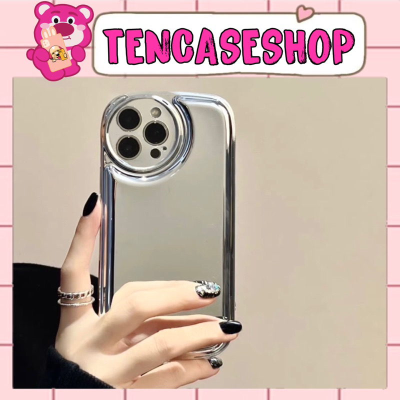 Ốp lưng ip silicon from tròn mạ tráng gương bạc dành cho ip - TENCASESHOP