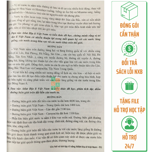 Sách - Câu hỏi và bài tập kĩ năng Atlat Địa lí Việt Nam