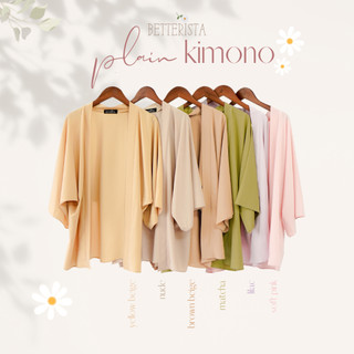 Áo khoác mỏng Kimono trơn các màu pastel Betterista