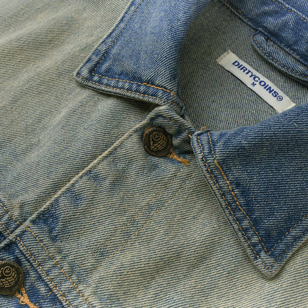 Áo Khoác DirtyCoins Logo Denim Jacket - Blue Wash
