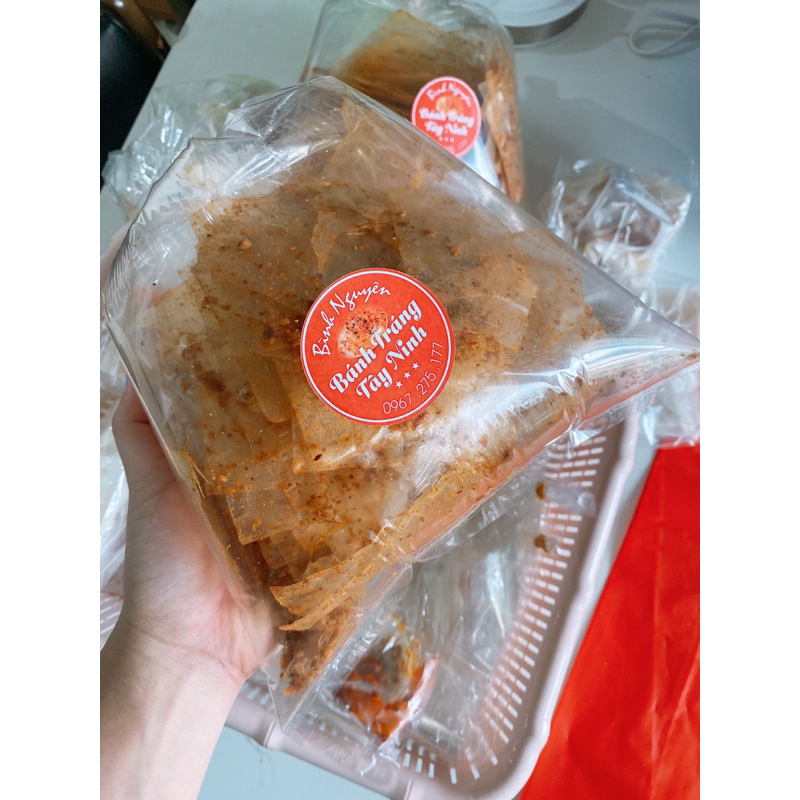 SHIP HOẢ TỐC HN.Siêu TO bịch 250g.  Bánh tráng xike muối tỏi CAY Tây Ninh loại Ngon