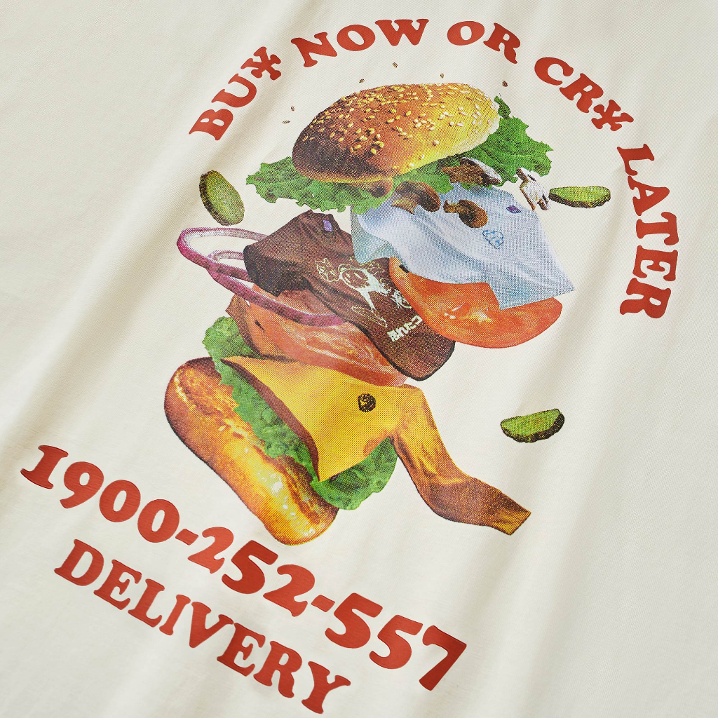Áo Thun DirtyCoins Hamburger T-shirt - Cream