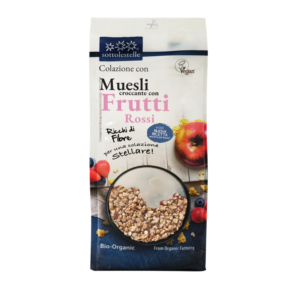 Ngũ cốc giòn Muesli Mix Berry hữu cơ Sottolestelle 350g