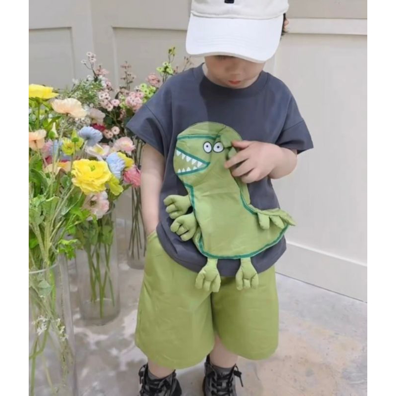 Sét bộ đùi bé trai hoạ tiết khủng long siêu dễ thương độc lạ sz 8-30kg
