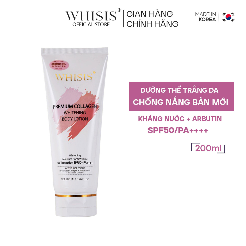 Whisis body lotion , kem body whisis, kem body collagen trắng da spf 50 hàn quốc - Cosmetic999