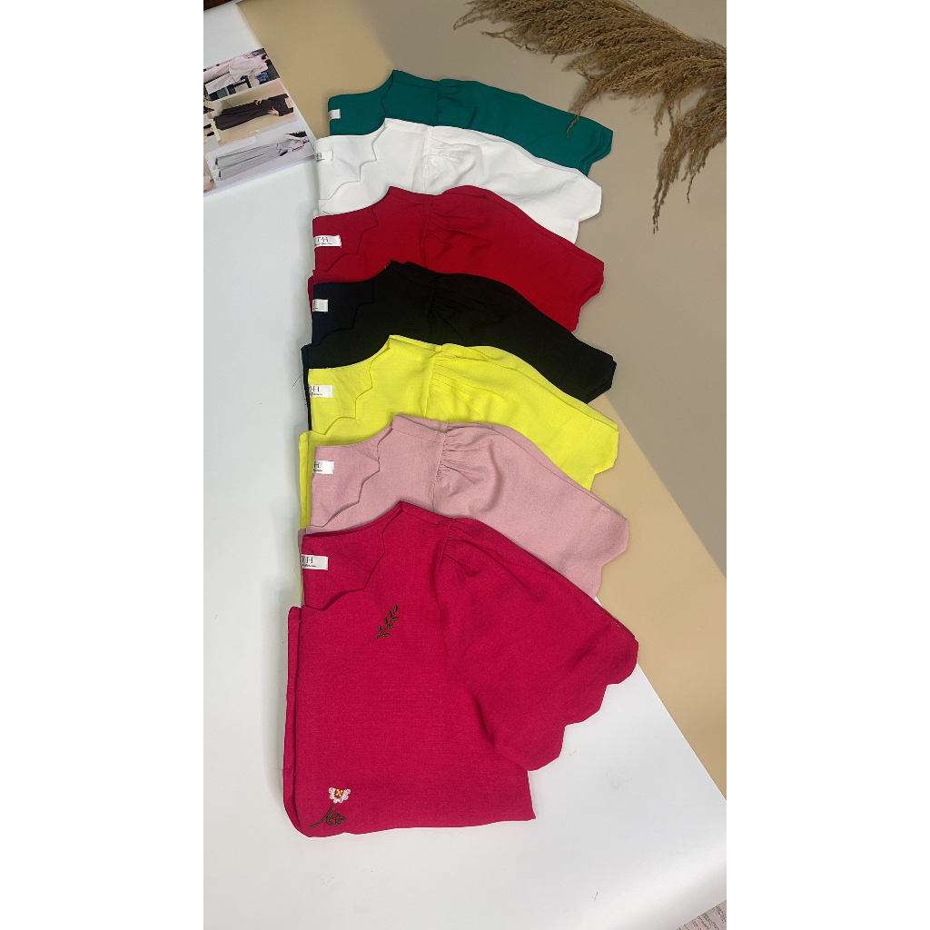 Áo linen thêu tay ngắn