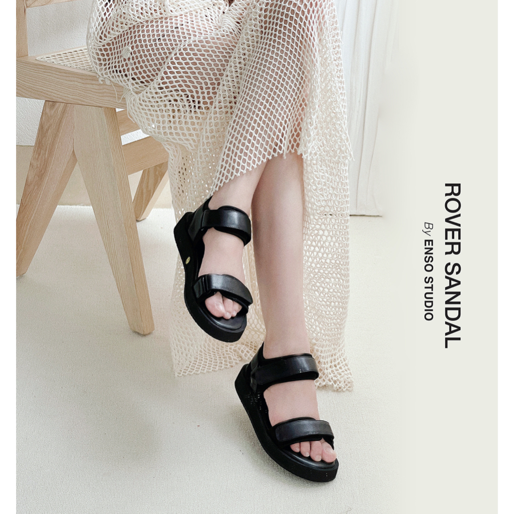 ENSo - Sandal da thật Rover màu đen