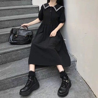 Đầm tiểu thư cổ thủy thủ xinh sắn