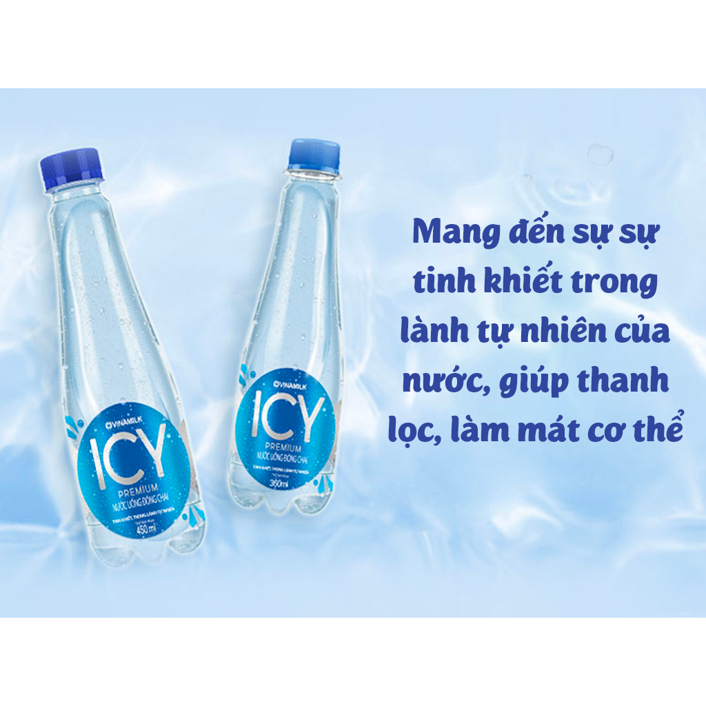 Thùng 24 chai nước tinh khiết ICY PREMIUM 450ml / Lốc 6 chai nước tinh khiết ICY PREMIUM 450ml