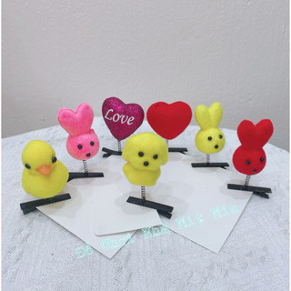 Bộ kẹp tóc lò xo vịt vàng, thỏ, cún, trái tim đáng yêu, kẹp tóc mái dễ thương cho bé