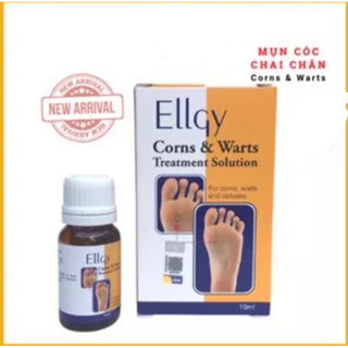 Dung dịch Ellgy Corns Warts 10ml chính hãng Hoe, loại sạch Mụn cóc, Mụn cơm, Chai mắt cá chân