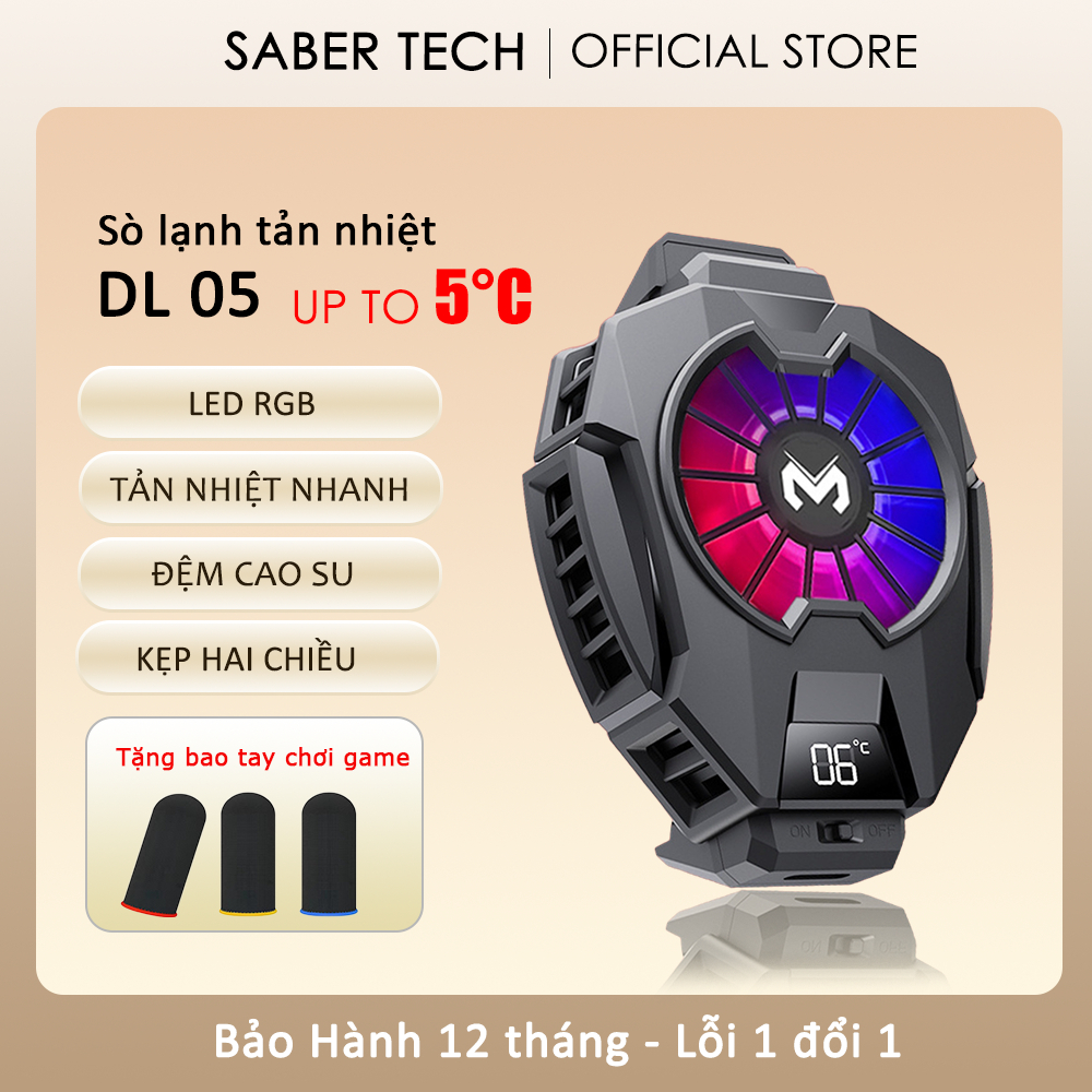 Sò lạnh quạt tản nhiệt điện thoại DL 05 phiên bản 2023 giảm lag chơi game mobile PUBG FF Liên quân mới nhất của MEMO.
