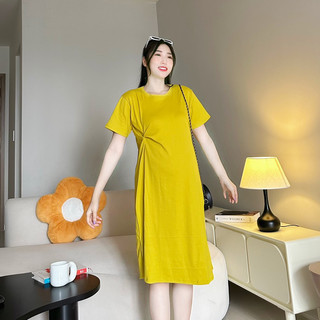 HOT : Đầm thun bầu xoắn eo xẻ tà