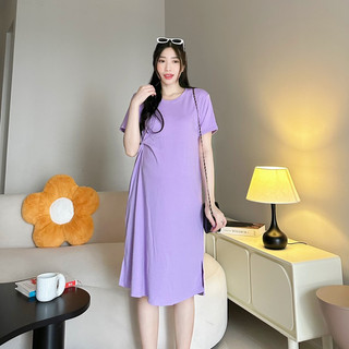 HOT : Đầm thun bầu xoắn eo xẻ tà