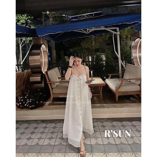 S74 Váy Maxi Hai Dây Tơ Lụa Nhũ