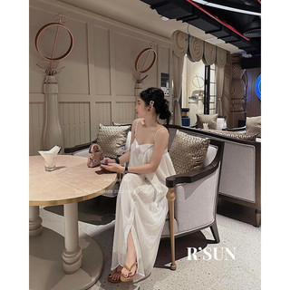 S74 Váy Maxi Hai Dây Tơ Lụa Nhũ