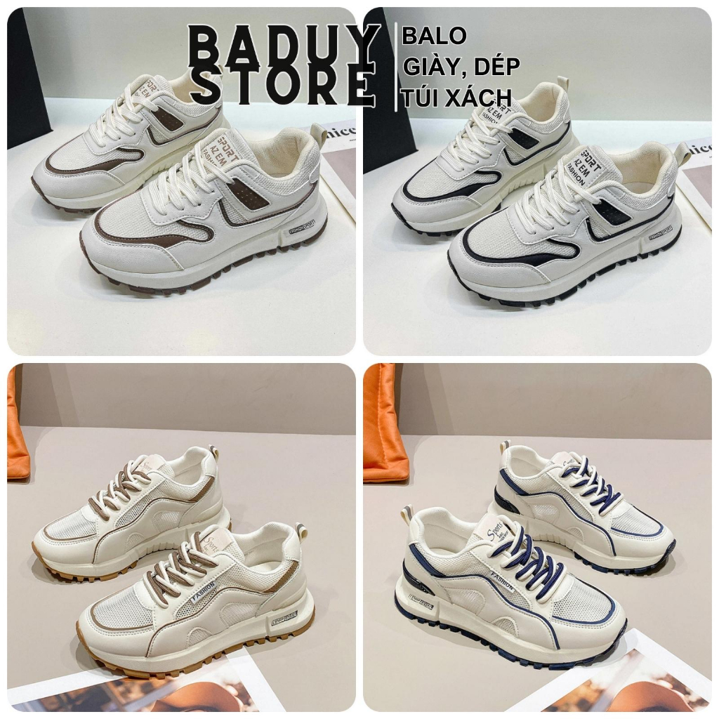 Giày sneaker nữ Quảng Châu, giày nữ giá rẻ giày thể thao nữ giày chạy bộ nữ đế 3cm chống trơn trượt, hàng full box