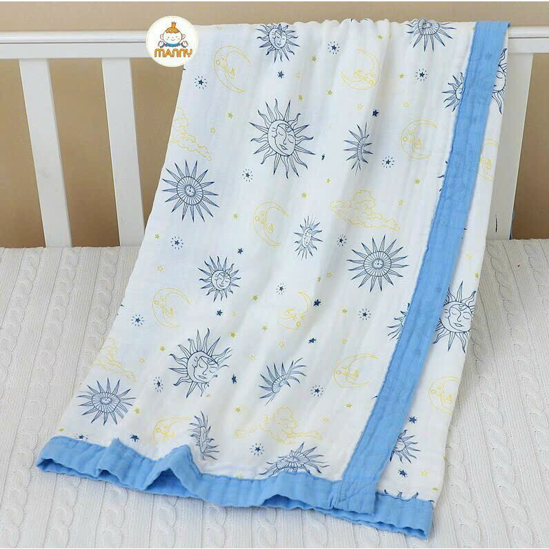 CHĂN XÔ SỢI TRE MANNY 4 LỚP BO VIỀN 1m1*1m3