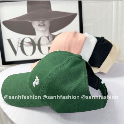 Mũ lưỡi trai nửa đầu thêu chữ P Nón kết chất kaki cao cấp thời trang form unisex nam nữ_sanhfashion