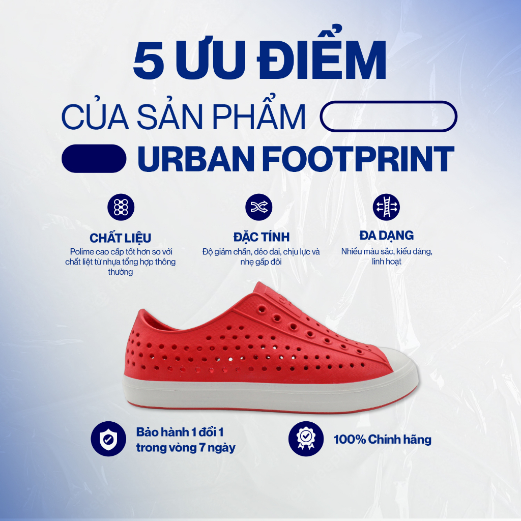 Giày lười, giày nhựa Urban Footprint chống nước. siêu nhẹ, thoáng khí (D2001 AD9)