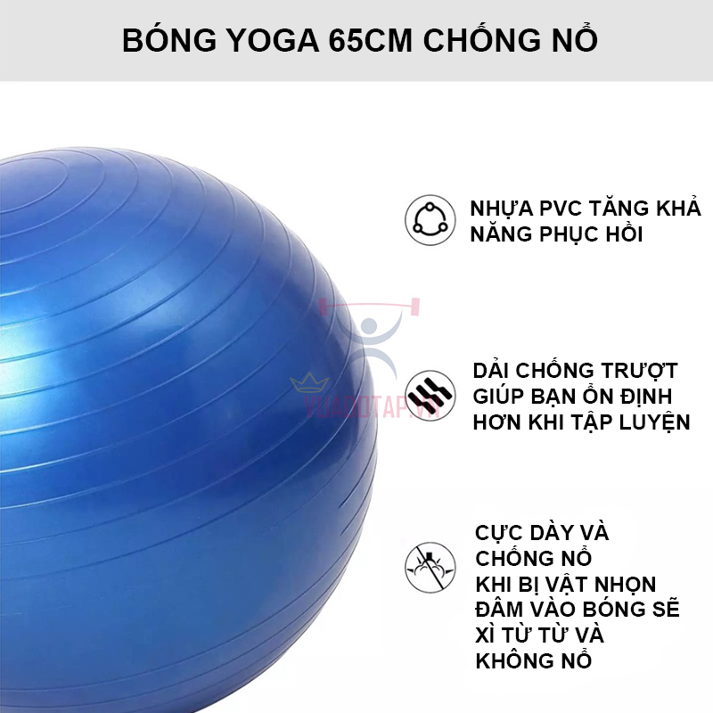 Bóng Yoga 65cm Chống Nổ Cao Cấp