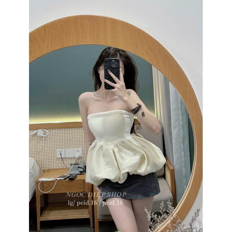 Set Áo Ống Trắng Bồng Bềnh + Chân Váy