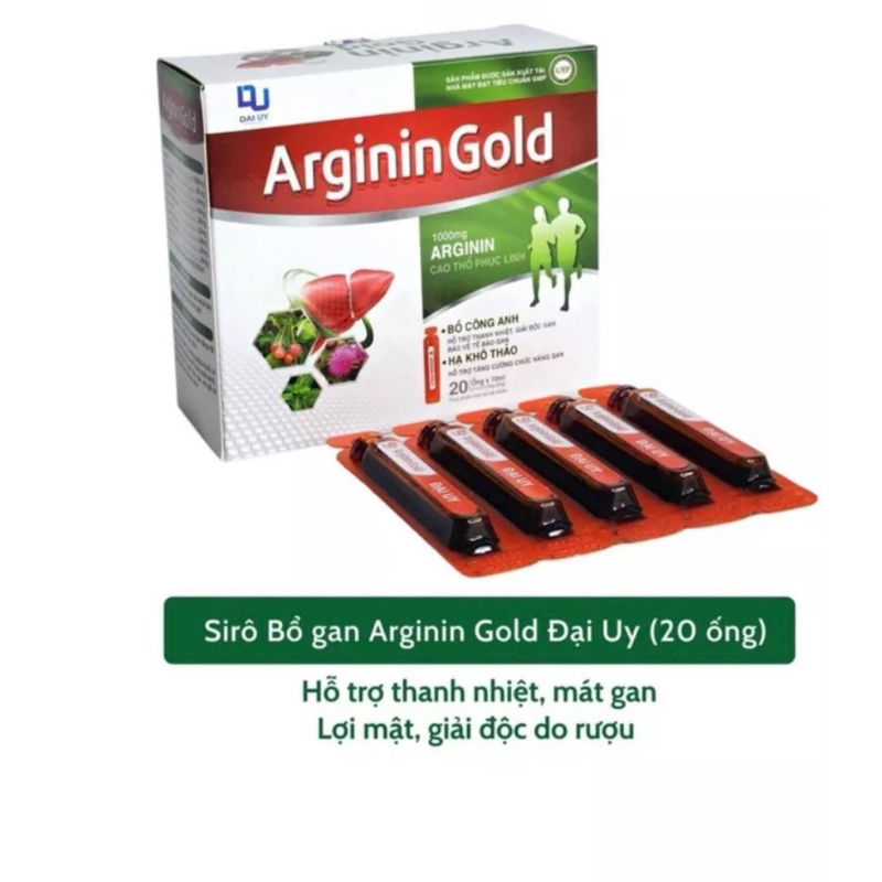 Siro bổ gan Đại Uy Arginin ống nhựa - mát gan, lợi mật, giải độc cơ thể