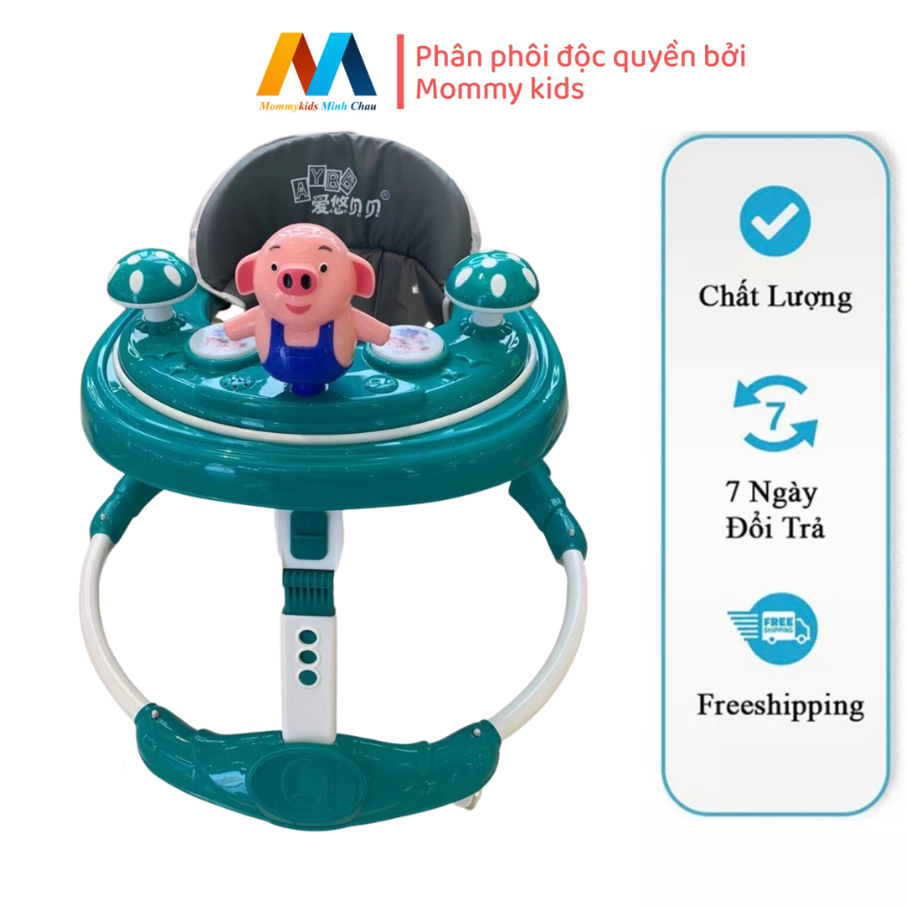 xe tròn tập đi có nhạc dành cho trẻ từ 8 tháng trở lên nâng chỉnh được chiêu cao