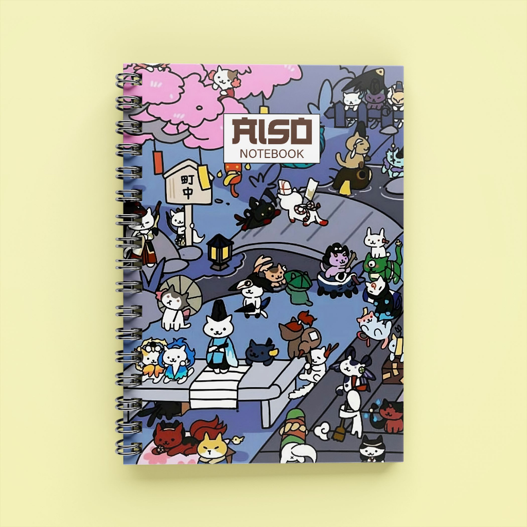 Sổ Tay Ghi Chép Lò Xo A5 120 Trang Kẻ Ngang Mèo Nhật Bản Cute Quán Ăn Aisobook - SOMEO1