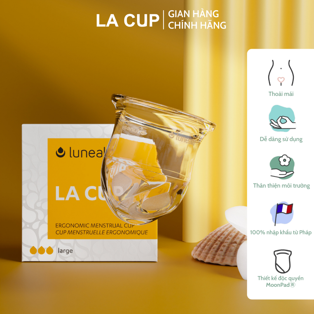 Cốc nguyệt san La Cup Nhập khẩu từ Pháp 3 Size S/ M/ L