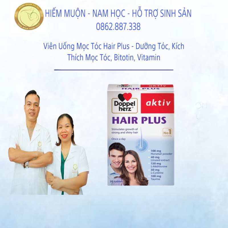Viên Uống Mọc Tóc Hair Plus - Dưỡng Tóc, Kích Thích Mọc Tóc, Bitotin, Vitamin