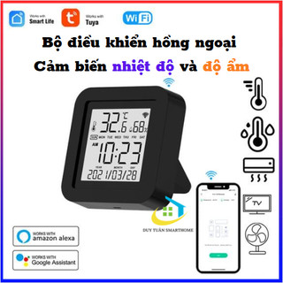 Điều khiển hồng ngoại tuya wifi, cảm biến nhiệt độ, độ ẩm màn hình lcd