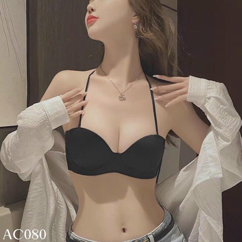 Áo lót cúp ngang tặng kèm miếng dán mix  hở lưng  tạo khe nâng ngực đẹp tự nhiên